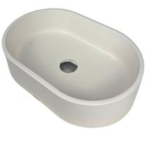 Cuba Apoio Banheiro Oval Lavabo Concreto Sobrepor Grande Pia Concreto