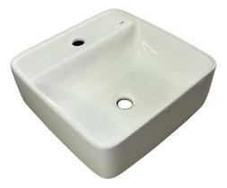 Cuba Apoio Quadrada Grande 40x40 De Louça Banheiro Mila Branca Brilhante