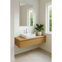 Cuba Apoio Retangular C/mesa Louça 50x42x13 Cm Preta