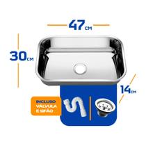 Cuba As Pia Inox 304 Cozinha N 1 47x30x14 Funda