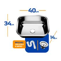 Cuba As Pia Inox 430 Cozinha N 0 40x34x14 Funda