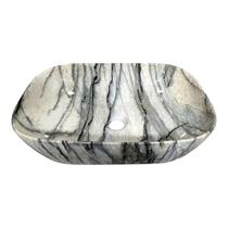 Cuba Banheiro Cerâmica Marmorizada Sobrepor Apoio MG199