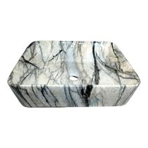 Cuba Banheiro Cerâmica Marmorizada Sobrepor Apoio Mg204