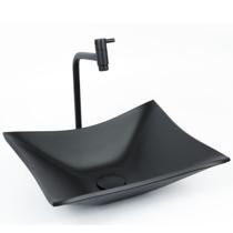 Cuba Banheiro Kit com Torneira e Válvula Click - Preto Fosco