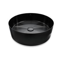 Cuba banheiro redonda apoio preta aço inox 304 válvula click Cuba banheiro redonda apoio preta aço inox 304 válvula click