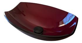 Cuba Barril Vidro Temperado 10mm Banheiro 39x28 Vinho 4022 - Vinho - Vidro