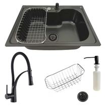 Cuba black cozinha gourmet 50x40 com torneira flexível preta Cuba black cozinha gourmet 50x40 com torneira flexível preta