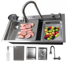 Cuba Cascata Gourmet Premium PrateadoTorneira Lavador Copos Completa Cuba Cascata Gourmet Premium PrateadoTorneira Lavador Copos Completa