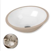 Cuba Cerâmica Docol Oval Embutir Branca Esmaltada Para Banheiro Lavabo Com Design Clean E Medidas 45x36x16,5cm Beleza e Design Para o Lar 90016549026