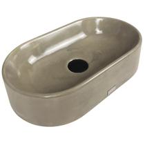 Cuba Cinza Banheiro Oval Apoio Lavabo Concreto Sobrepor Brilhante Pia Pequena Cuba Cinza Banheiro Oval Apoio Lavabo Concreto Sobrepor Brilhante Pia Pequena