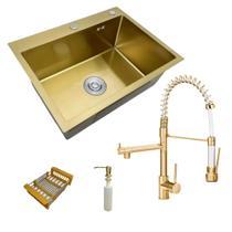 Cuba Cozinha Aço Inox Dourada 60x45 Quadrada C/ Torneira Cuba Cozinha Aço Inox Dourada 60x45 Quadrada C/ Torneira