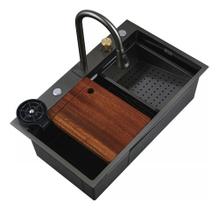 Cuba Cozinha Completa Torneira Lavador Copos Cascata - Black