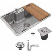 Cuba Cozinha Docol Massima 68x48cm Com Acessorios E Lixeira Cuba Cozinha Docol Massima 68x48cm Com Acessorios E Lixeira