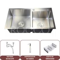 Cuba Cozinha Dupla Gourmet 78x43cm Luxo Moderna Premium Com Acessórios Dourado Inox Black