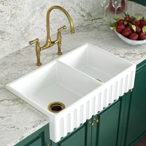 Cuba Cozinha Farm Sink Dupla Romana 77 Cm - Branco