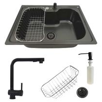 Cuba cozinha gourmet 50x40 black + torneira extensível preta Cuba cozinha gourmet 50x40 black + torneira extensível preta