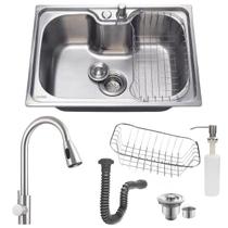 Cuba cozinha gourmet 50x40 inox304 com torneira extensível