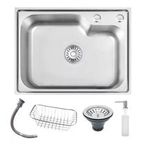 Cuba Cozinha Gourmet 56x42 Cm Inox Prata Escovado Luxo Brinovar