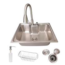 Cuba Cozinha Gourmet Aço Inox 304 e Torneira Extensível Inox