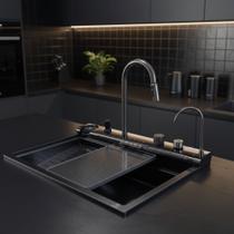 Cuba cozinha gourmet cascata flexível inteligente preta