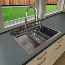 Cuba Cozinha Gourmet Inteligente Cascata Torneira Ducha Flexível Aço Inox 304 Premium