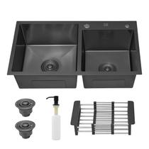 Cuba Cozinha Gourmet Pia Aço Inox Dupla Quadrada Preta Cuba Cozinha Gourmet Pia Aço Inox Dupla Quadrada Preta