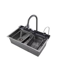 Cuba Cozinha Gourmet Torneira Cascata Lavador Copos - Cinza