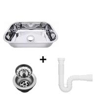 Cuba Cozinha Inox N 2 Rasa 56x34x11 + Válvula E Sifão Cuba Cozinha Inox N 2 Rasa 56x34x11 + Válvula E Sifão