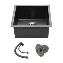 Cuba Cozinha Inox Preta Quadrada Gourmet 40x40 C/ Acessórios. Cuba Cozinha Inox Preta Quadrada Gourmet 40x40 C/ Acessórios.