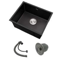 Cuba Cozinha Inox Preta Quadrada Gourmet 50x40 c/ Acessórios. Cuba Cozinha Inox Preta Quadrada Gourmet 50x40 c/ Acessórios.