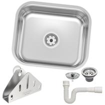 Cuba Cozinha Inox Tramontina Standard 40x34x14 Polida + Porta Esponja