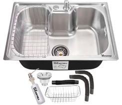 Cuba Cozinha Pia Gourmet Aço Inox 50x40cm 26l Com Acessórios Kit Completo Válvula Sifão Ravenna