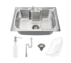 Cuba Cozinha Pia Gourmet Aço Inox Luxo Acessórios 60X42Cm