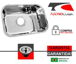 Cuba Cozinha Tecnocuba N1 Inox Alto Brilho 46x30x17 Válvula