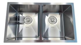 Cuba de aco inox 201 premium 740x440x200mm espessura 0.8mm acabamento escovado br cubas