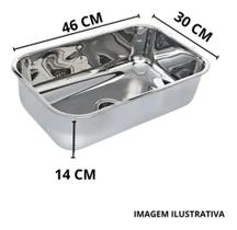 Cuba de Aço Inox Casa do Marmorista N 1 - 14 46x30x14 Aço 430 Pia Cozinha Embutir Polida
