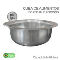 Cuba de Alimentos do Rechaud Redondo em Aço Inox