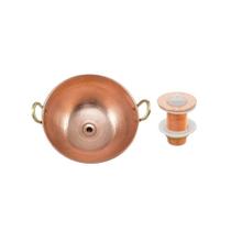 Cuba de Apoio 3L 008F-M.Arte Cobre Puro com Alcas de Bronze e Valvula Metal Arte Cuba de Apoio 3L 008F-M.Arte Cobre Puro com Alcas de Bronze e Valvula Metal Arte