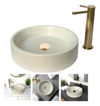 Cuba De Apoio Banheiro Lavabo Pia Sobrepor Redonda