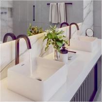 Cuba De Apoio Banheiro Lavabo Quadrada Branca Ceramica Peq. Def. 32x14cm Búzios Cuba De Apoio Banheiro Lavabo Quadrada Branca Ceramica Peq. Def. 32x14cm Búzios