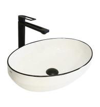 Cuba De Apoio Branca E Preta Cerâmica Reno Rc 180