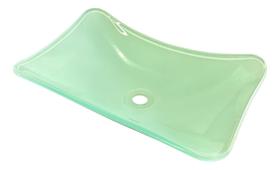 Cuba De Apoio Branca Retangular De Vidro DE APOIO DE SOBREPOR