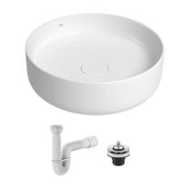 Cuba de Apoio Deca 40x40 Redonda Branca + Válvula + Sifão