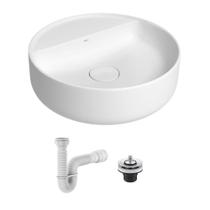 Cuba de Apoio Deca 40x40 Redonda Branca + Válvula + Sifão