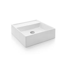 Cuba de Apoio Docol 41x41 970026 Quadrada com Mesa Branca Esmaltada