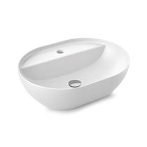 Cuba de Apoio Docol 51x39 1723126 Oval com Mesa Branca Esmaltada