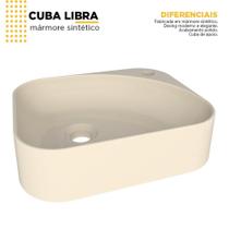 Cuba de apoio LIBRA em Mármore Sintético p/ Banheiro COZIMAX - Areia