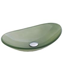 Cuba de Apoio Oval Modaza Mozza de Vidro, Bege