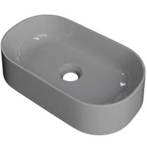 Cuba de Apoio Oval Para Banheiro Lavabo Laila C01 O42W Cinza - Lyam Cuba de Apoio Oval Para Banheiro Lavabo Laila C01 O42W Cinza - Lyam