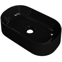 Cuba de Apoio Oval Para Banheiro Lavabo Laila C01 O42W Preto - Lyam